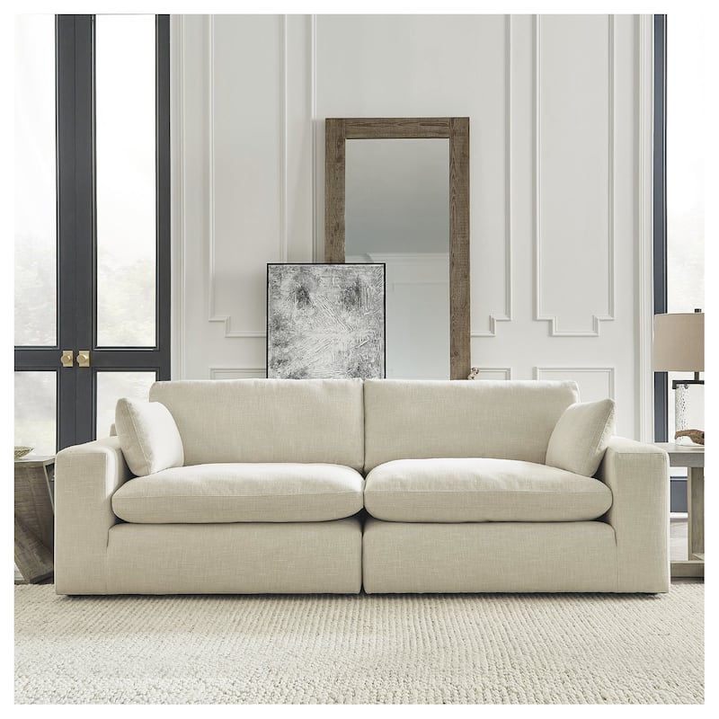 Signature Design by Ashley Elyza Beige 2-Piece Sectional Loveseat - 102" W x 42" D x 36" H - Beige
