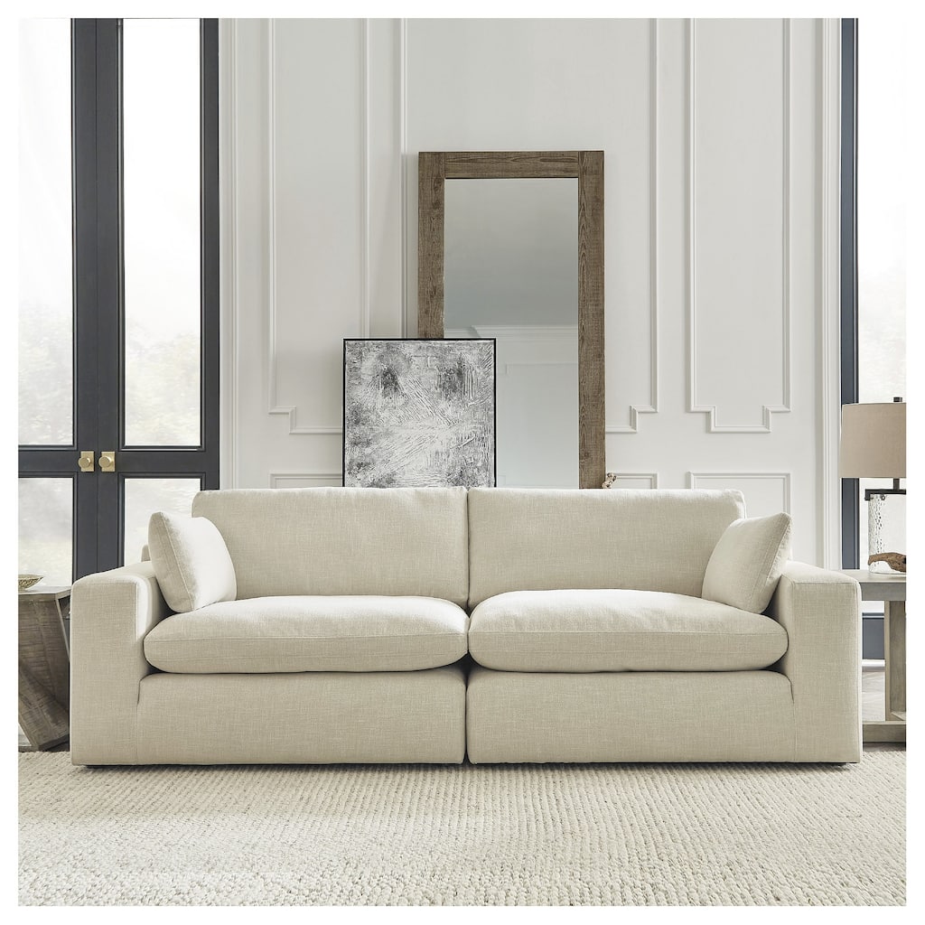 Signature Design by Ashley Elyza Beige 2-Piece Sectional Loveseat - 102" W x 42" D x 36" H