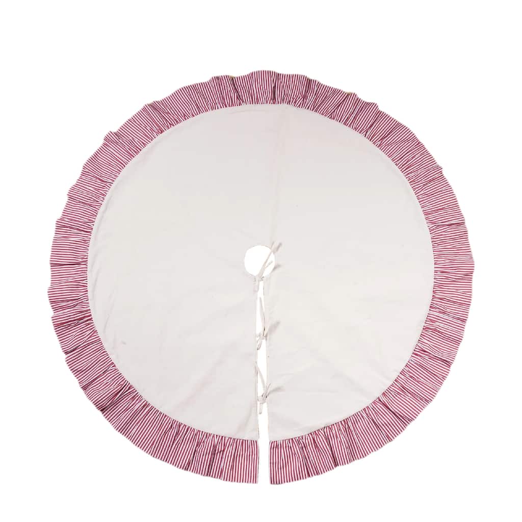 Transpac 48 in. Holiday Ruffle Tree Skirt