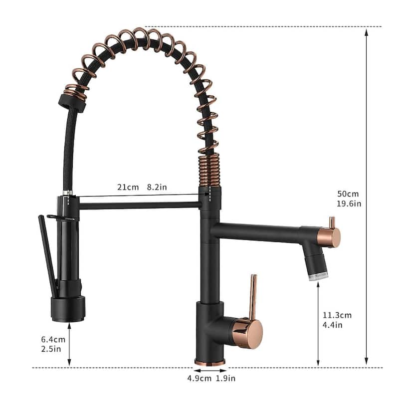 2-Spout Single-Handle Kitchen Faucet with LED Light