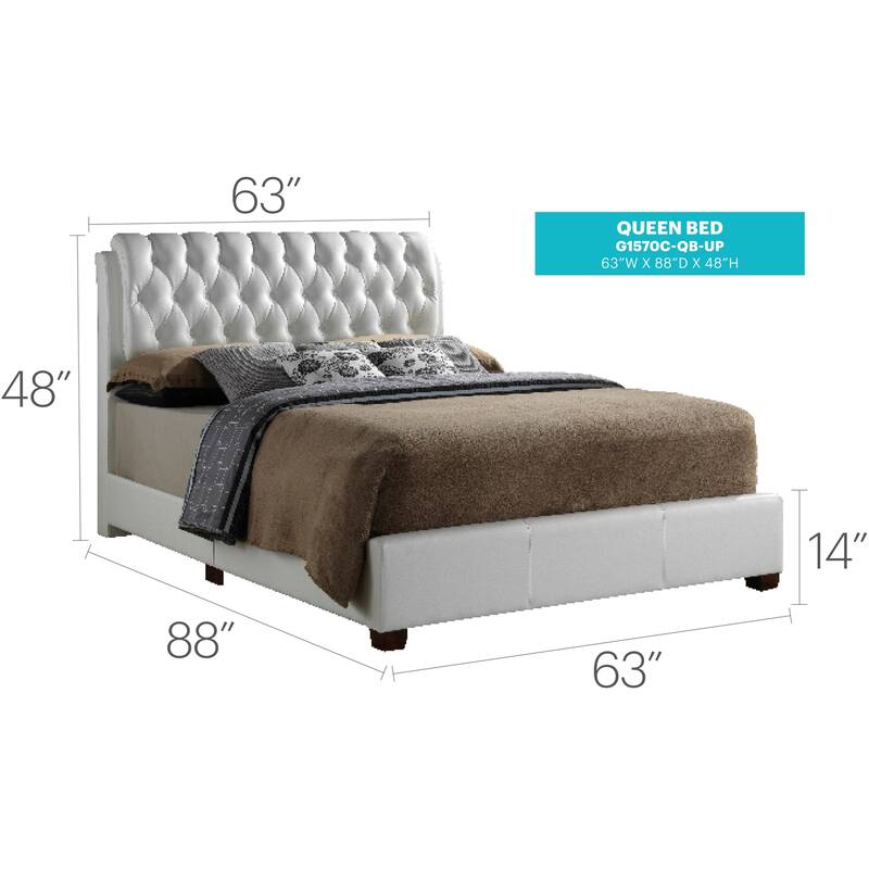 Modern Upholstered Bed with Padded Headboard, Bedroom Furniture, Home Decor