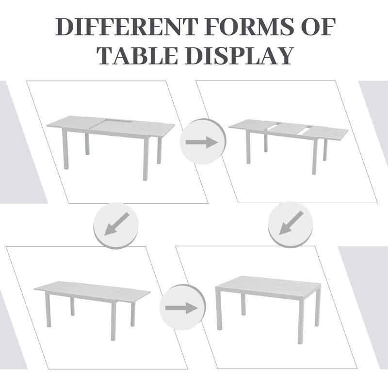 Outdoor Patio Dining Set Chairs and Extendable Table