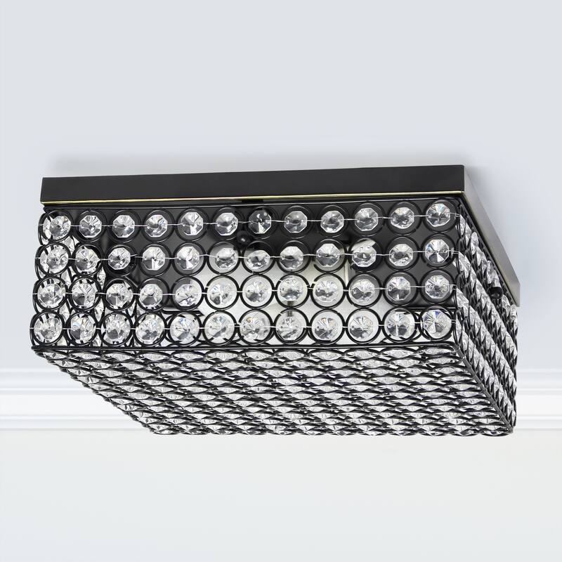 Square Flush Mount Light - 2 Light Southwestern Style Ceiling Fixture - Restoration Bronze Finish - 5