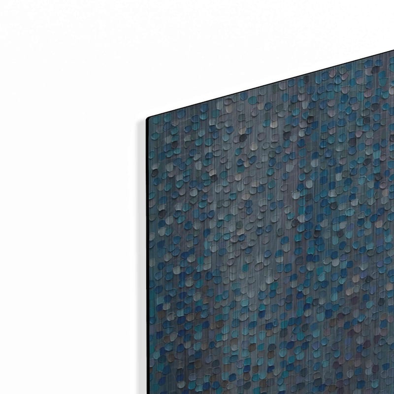 Luxe Metal Art 'Blue Rain' by Ekaterina Ermilkina, Metal Wall Art