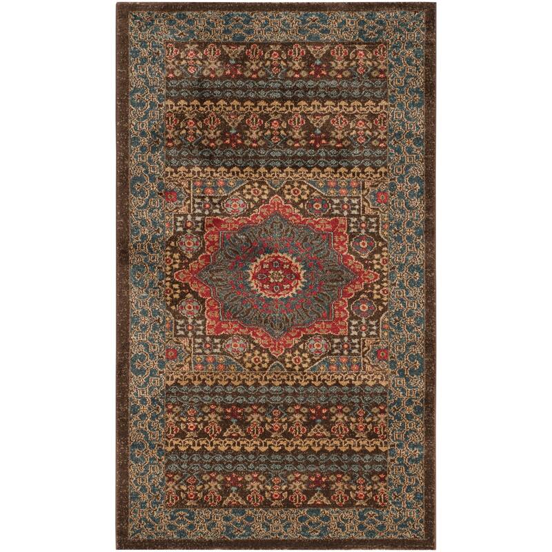 SAFAVIEH Mahal Hildegund Traditional Oriental Rug - 3' x 5' - Navy/Red