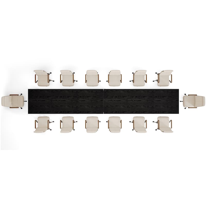 78.7" Conference Table, Wood Office Meeting Table, Boardroom Seminar Business