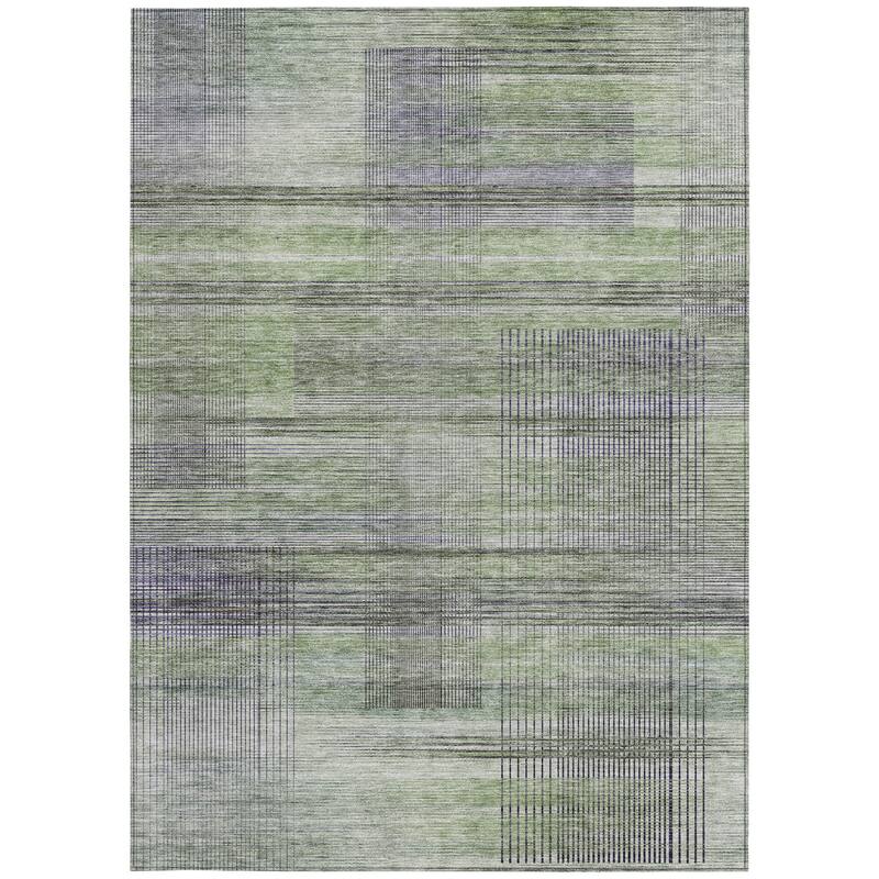 HomeRoots Striped Transitional Rectangle Outdoor Rug
