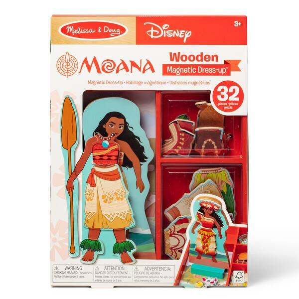 slide 2 of 6, Melissa & Doug Disney Princess Moana Wooden Magnetic Dress-Up Play Set Multi - Kids