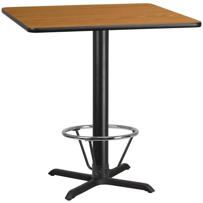 42'' Square Laminate Table Top with 33'' x 33'' Bar Height Table Base