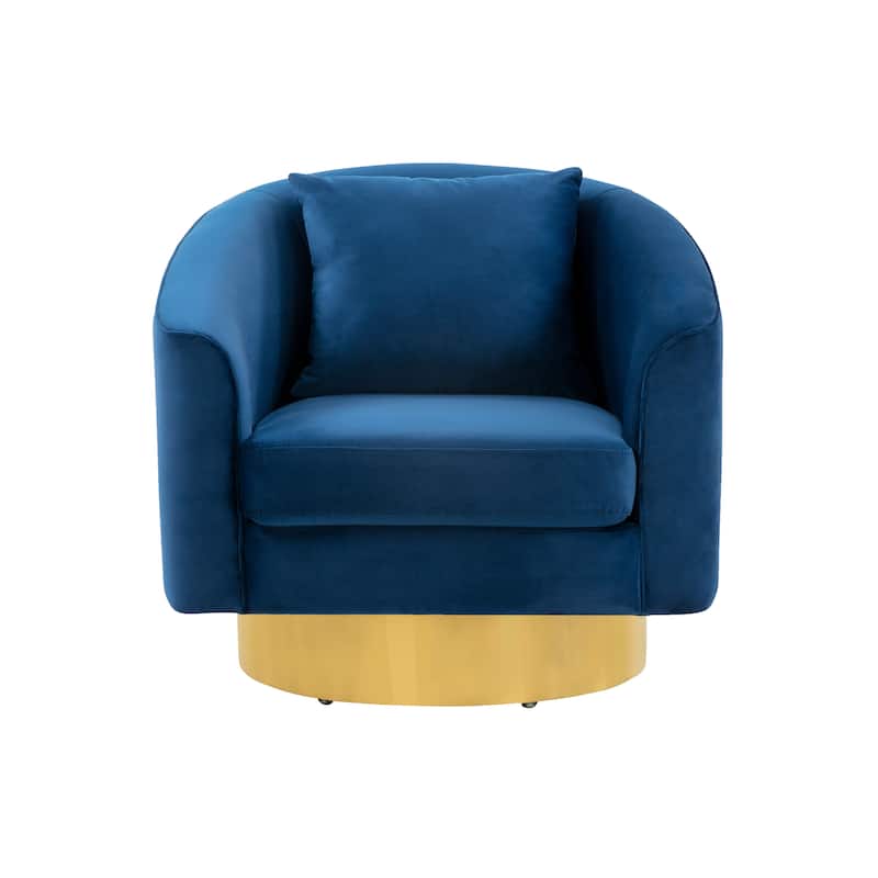 SAFAVIEH Couture Denecia Swivel Barrel Chair - 32.5" W x 32.1" L x 30.1" H - 33Wx32Dx30H