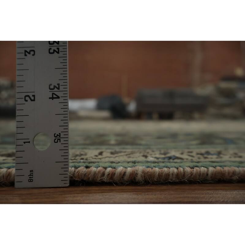 Hand Knotted Oriental 100% Wool Carpet Traditional Floral Beige & Ivories Tabriz Area Rug - 10' 11'' X 8' 3''