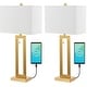 preview thumbnail 5 of 9, Lucie 28.5" Vintage Industrial Iron LED Table Lamp with Pull-Chain and USB Charging Port, (Set of 2) by JONATHAN Y