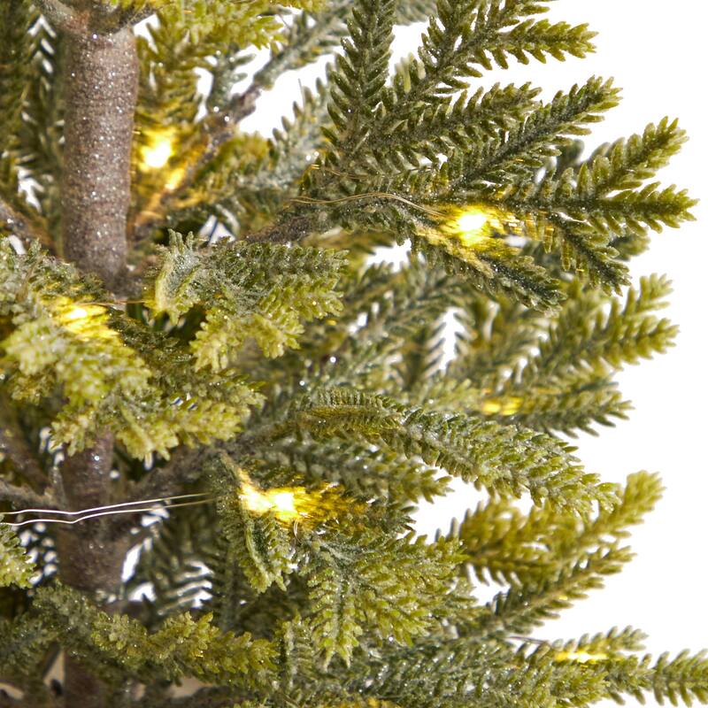 26in Christmas Tree with Lights - Small Prelit Holiday Tree in Metal Planter - Festive Home Decor - Green - 26