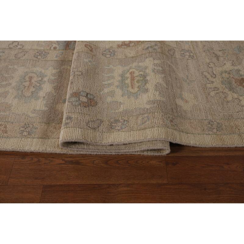Vegetable Dye Oushak Turkish Large Area Rug Hand-Knotted Wool Carpet - 10'3"x 14'1"