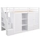 preview thumbnail 8 of 16, Stylish & Simple Functional Loft Bed with 3 Shelves, 2 Wardrobes and 2 Drawers, Ladder with Storage, No Box Spring Needed, White