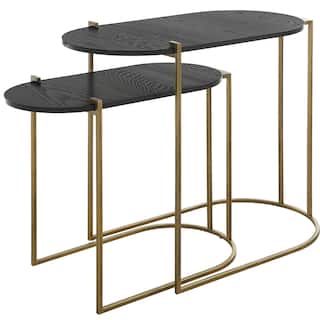 Uttermost Aztec Wood Nesting Tables, Set/2 - 26.5 W  X 22 H X 13.75 D (in)