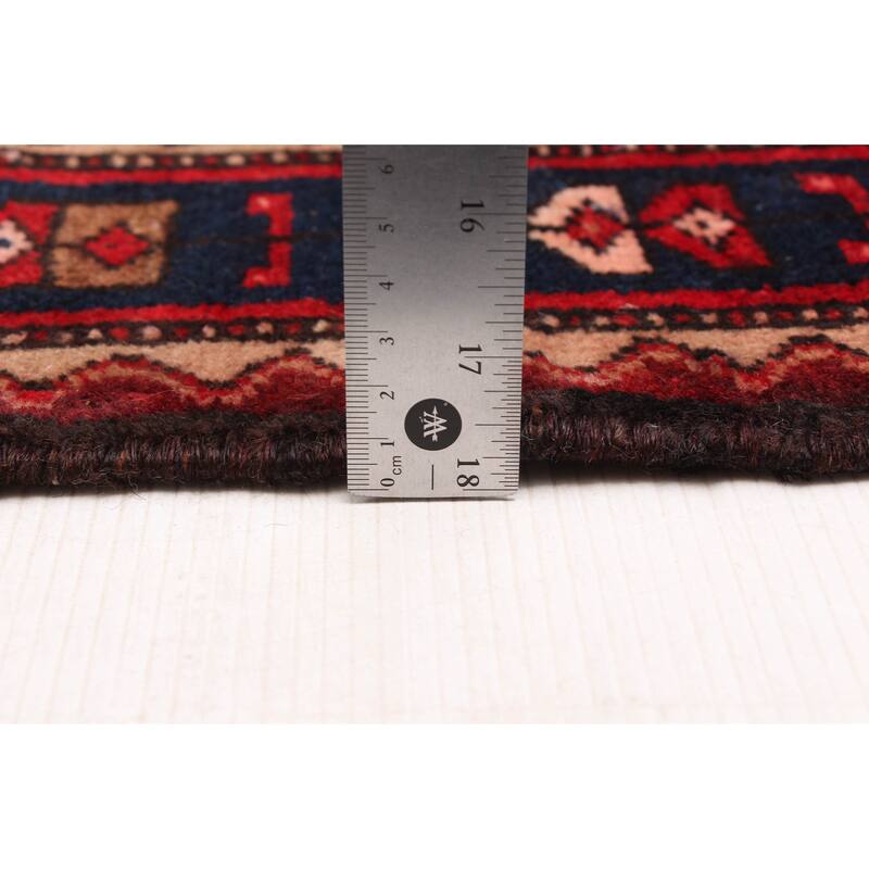 ECARPETGALLERY Hand-knotted Andelz Black, Red Wool Rug - 3'5 x 9'9