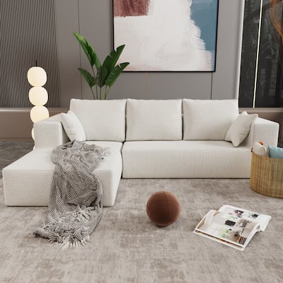 Beige Fabric & Foam Sofa and Sofa Bed, 107x39x26 inches, 166 lbs, Multi Combinations