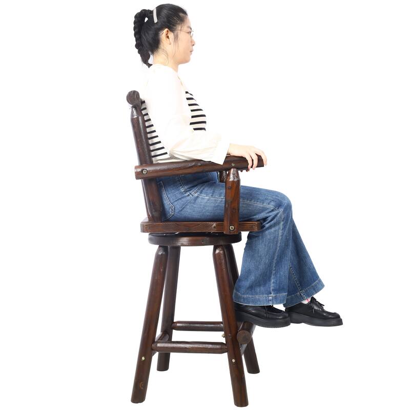 Rustic Bar Stool - Fir Wood Construction