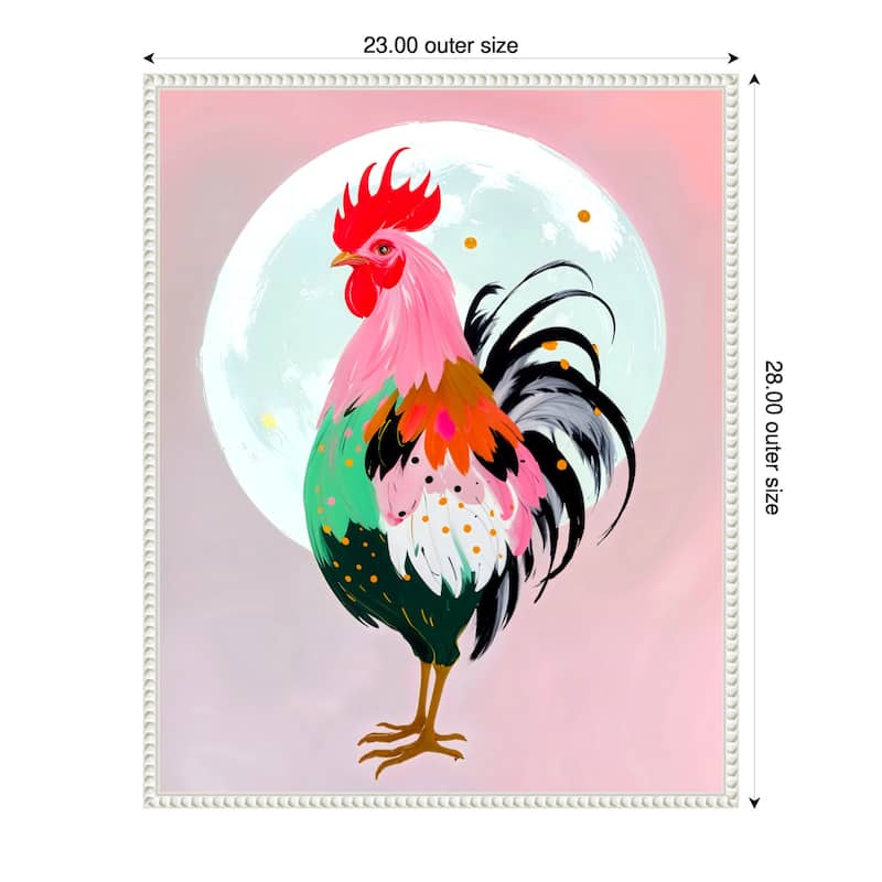 Charm Never Hurt a Rooster by Uma Gokhale Framed Canvas Wall Art - 23 x 28 in