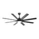 preview thumbnail 1 of 6, 66 Inch Modern Ceiling Fan With Dimmable Led Light 8 ABS Blades Smart Remote Control Reversible DC Motor Black For Home Office Matte Black