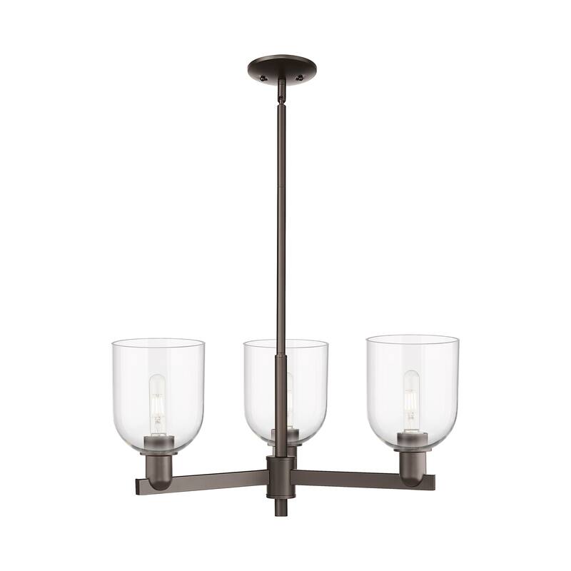 Innovations Lighting Endless Possibilities Arcadia - Bella - 3 Light 27" Stem Hung Chandelier - Clear/Oil Rubbed Bronze