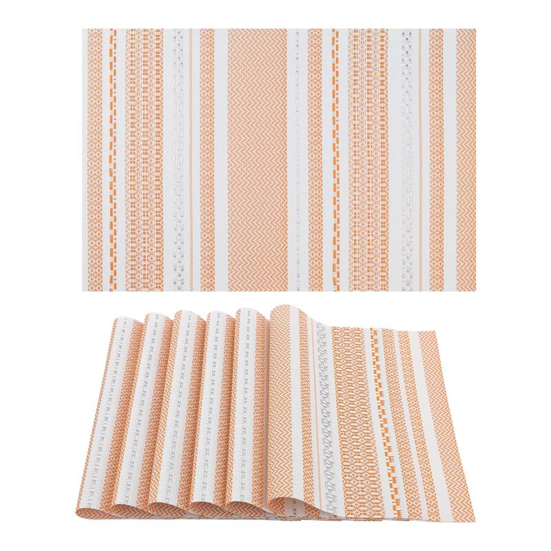6 Pack Placemats, PVC Placemats for Kitchen Dining Table Decor Heat Resistant Table Placemats Wipeable Table Mat - 18*12in