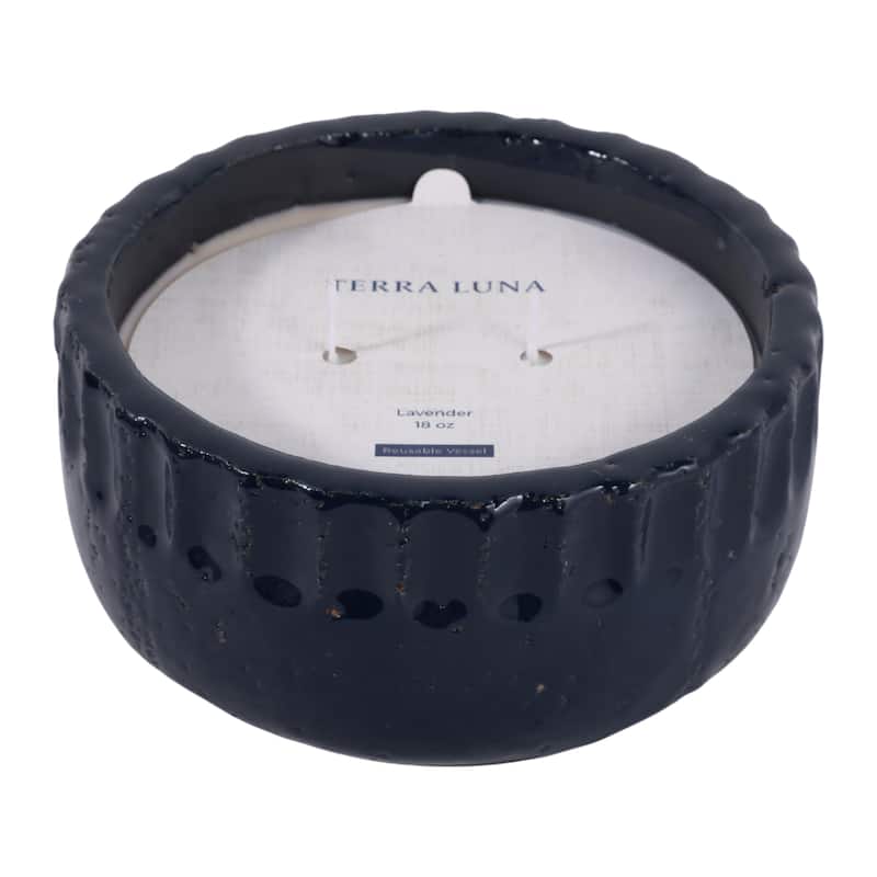 Modern Crackle-Glazed Ceramic Scented Candle - 7"