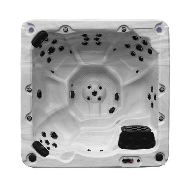 Shop Black Friday Deals On 72 5 Brown And Ivory Victoria Jet 7 Person Hot Tub On Sale Overstock 30750965