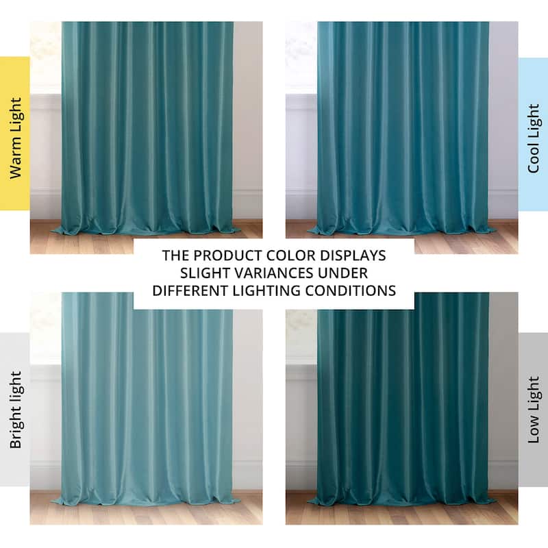 Exclusive Fabrics Vintage Textured Faux Dupioni Silk Room Darkening Curtains (1 Panel)