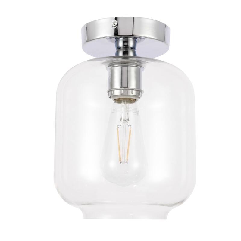 Collins 1-light Glass Cylinder Shade Flush Mount Fixture
