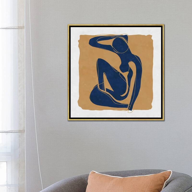 iCanvas "Nude Blue Woman 3" by Maximiliano Casal Framed Canvas Print