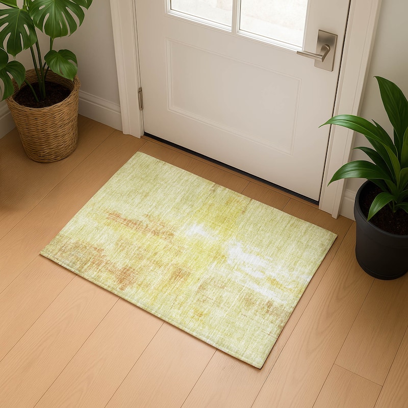 Premium Washable Super Soft Abstract Glam Mayfield Rug - Wheat - 1'8" x 2'6"