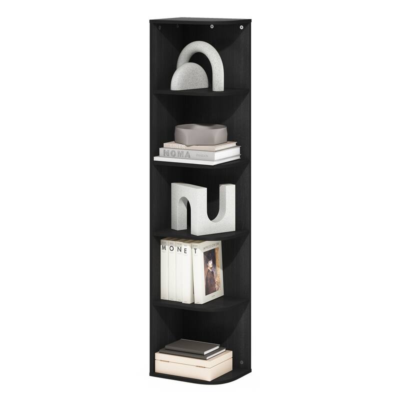 51.73 in. Tall Blackwood Wood 5-Shelf Bookcase