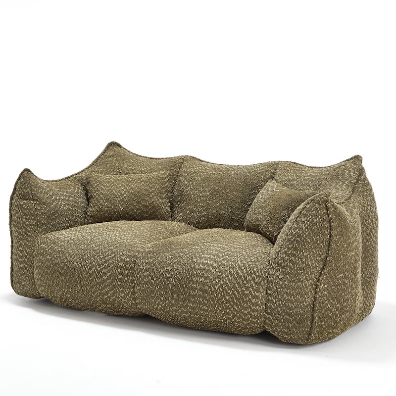Giant Bean Bag Loveseat Sofa with Armrest for Living Room