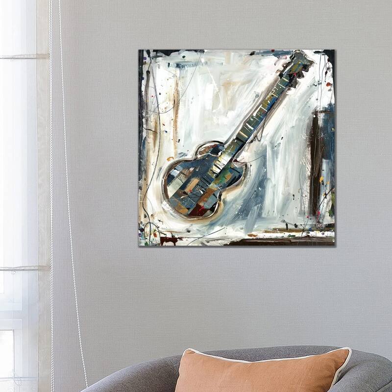 iCanvas "Imprint Guitar" by Kelsey Hochstatter Canvas Print - 26x26x1.5
