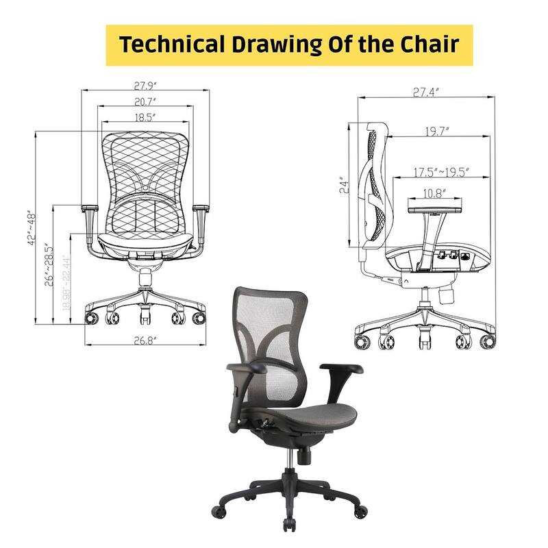 Cubiclesdotcom Engage Curved Mesh Ergonomic Office Chair, 275 lbs, Black