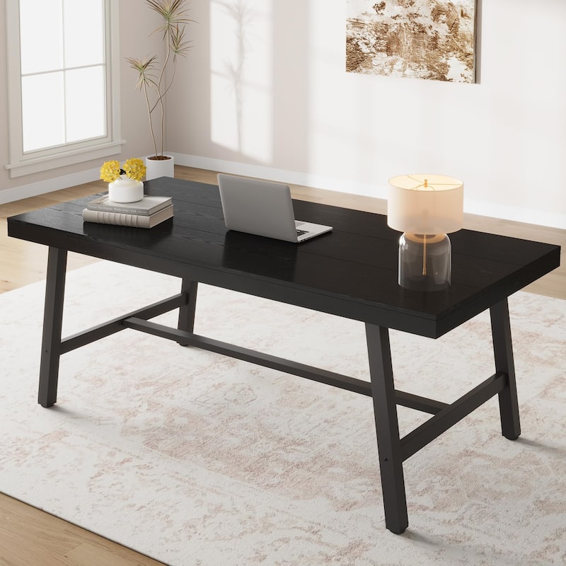 Extra Long Dining Table and Office Desk, Industrial Modern Study Table