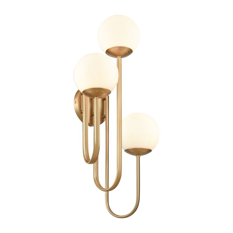 Elk Home Caroline Brushed Gold With Opal Glass 3 Light Sconce