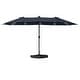 preview thumbnail 17 of 41, Kozyard Butterfly 15' Outdoor Patio Double-Sided Aluminum Umbrella 15ft NavyBlue with SolarLights