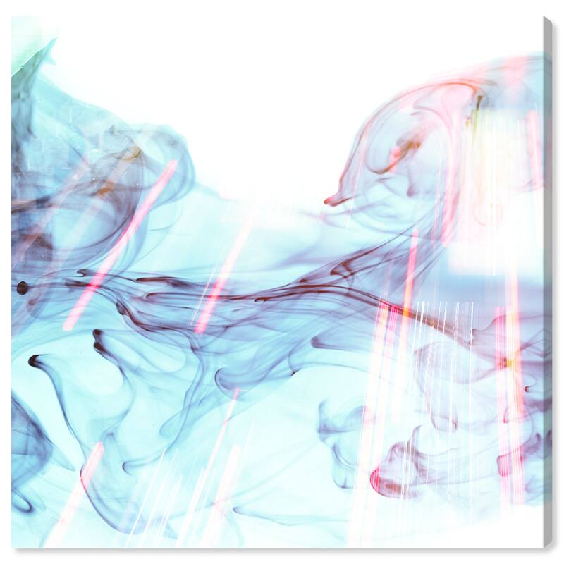 Wynwood Studio Canvas Abstract Clotilde White and Light Blue Modern & Contemporary Wall Art Canvas Print