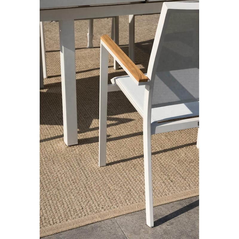 Madeira White 11-Piece Aluminum Outdoor Dining Set with Sling Set in White - N/A