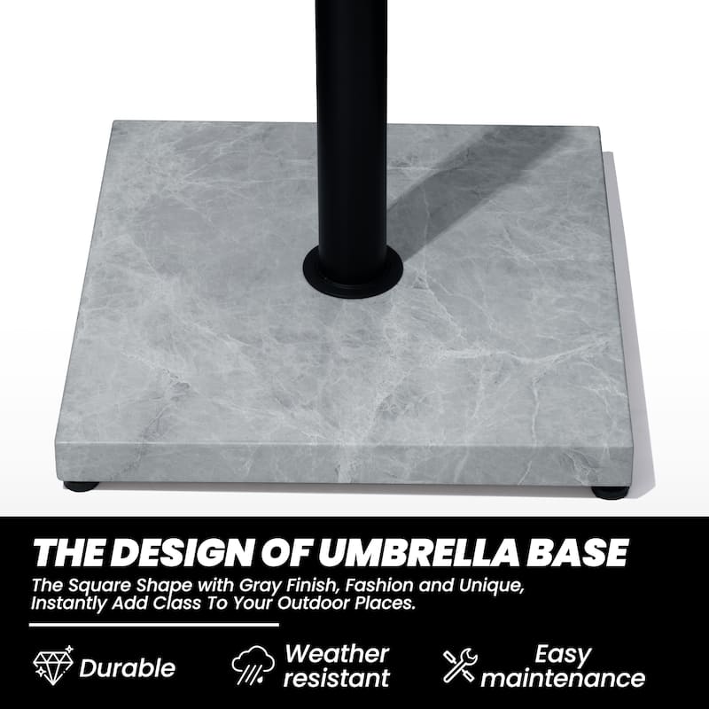 Umbrella Base Holder Square Weighted Stand for Outdoor Market Umbrella, Cement Concrete Steel