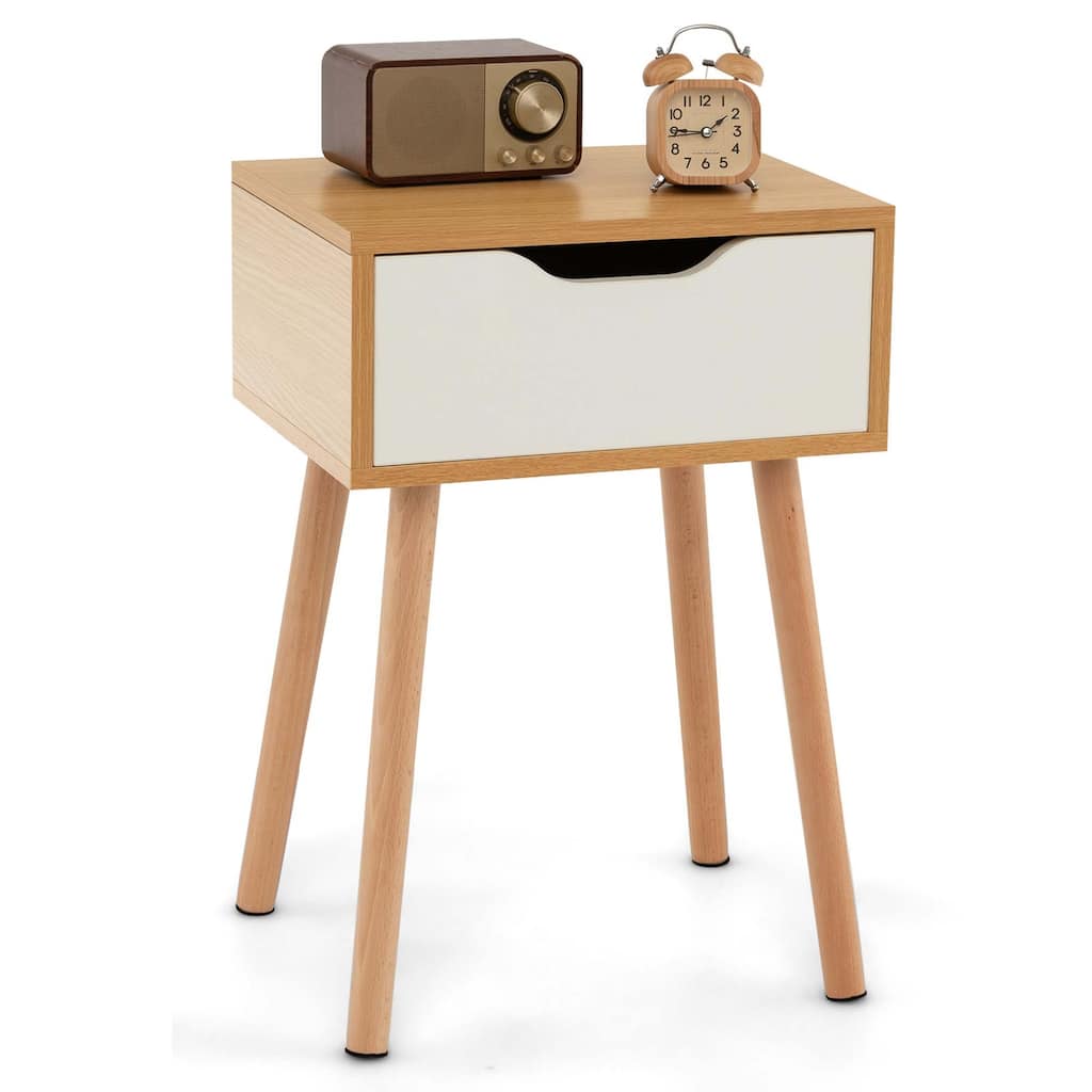 Costway Nightstand End Side Sofa Table Storage Drawer Living Room with