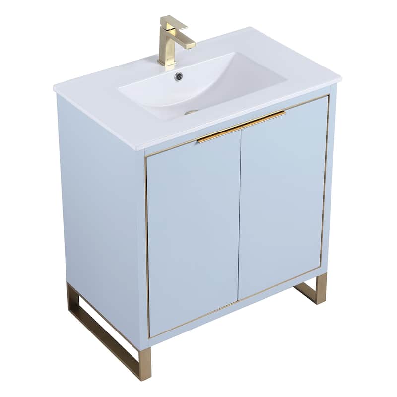 Fine Fixtures Opulence Collection Bathroom Vanity with White Ceramic Sink