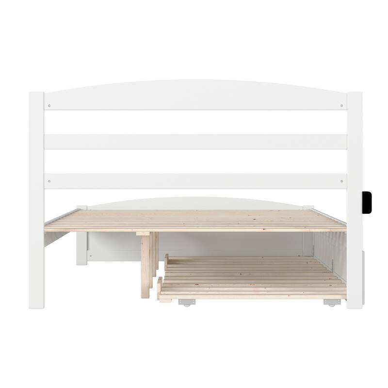 Warren Solid Wood Platform Bed with Footboard and Twin XL Trundle