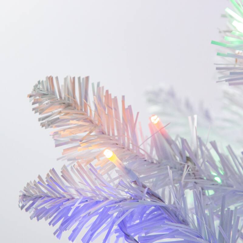 Stunning 5 Foot LED Color Changing White Parkview Pine Christmas Tree