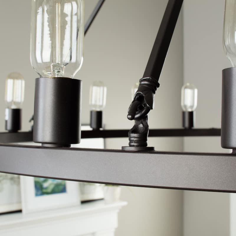 24-light Wagon Wheel Chandelier - 48-inch Diameter