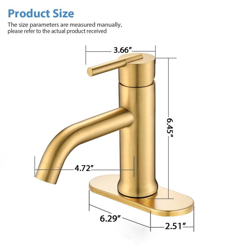 BATHLET Modern Single Handle Bathroom Faucet with Deck Plate
