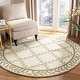preview thumbnail 3 of 50, SAFAVIEH Handmade Easy Care Risa Oriental Trellis Rug 6' Round - Ivory/Sage - Round